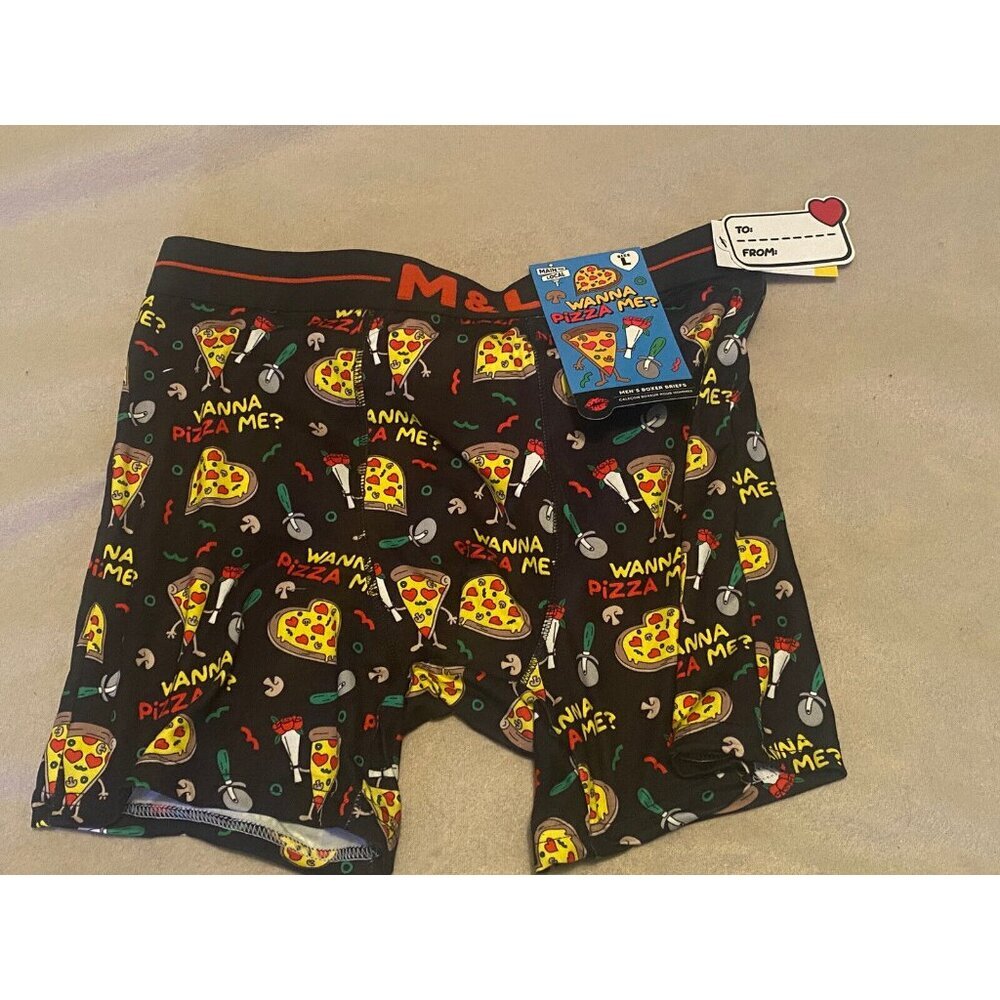 Pizza Boxers Briefs Men's Underwear Large M&L Main And Local New With Tag
